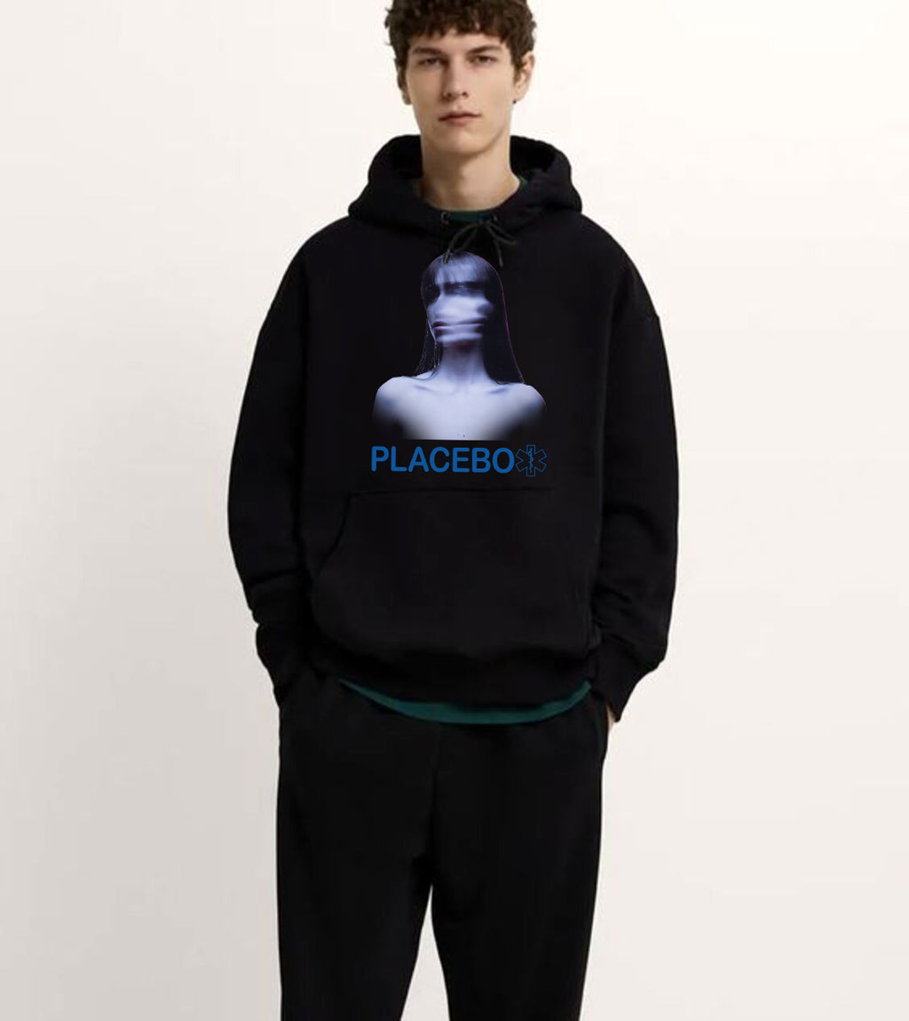 Placebo Baskılı 3 iplik kalın kışlık Özel Tasarım Unisex Oversize Sweatshirt Hoodie