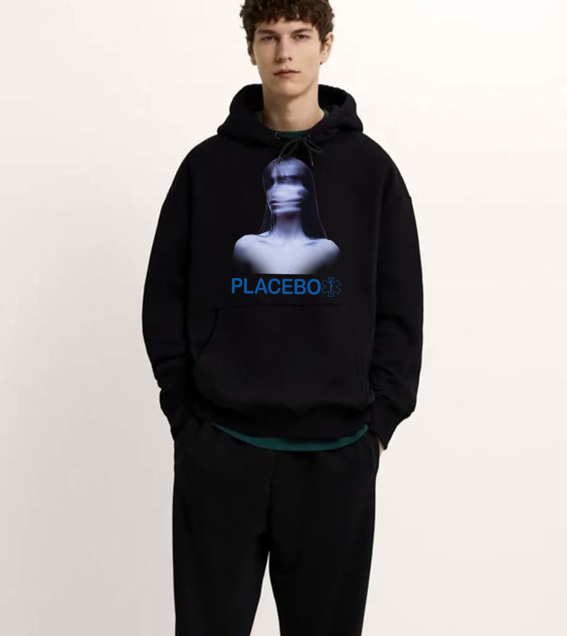 Placebo Baskılı 3 iplik kalın kışlık Özel Tasarım Unisex Oversize Sweatshirt Hoodie