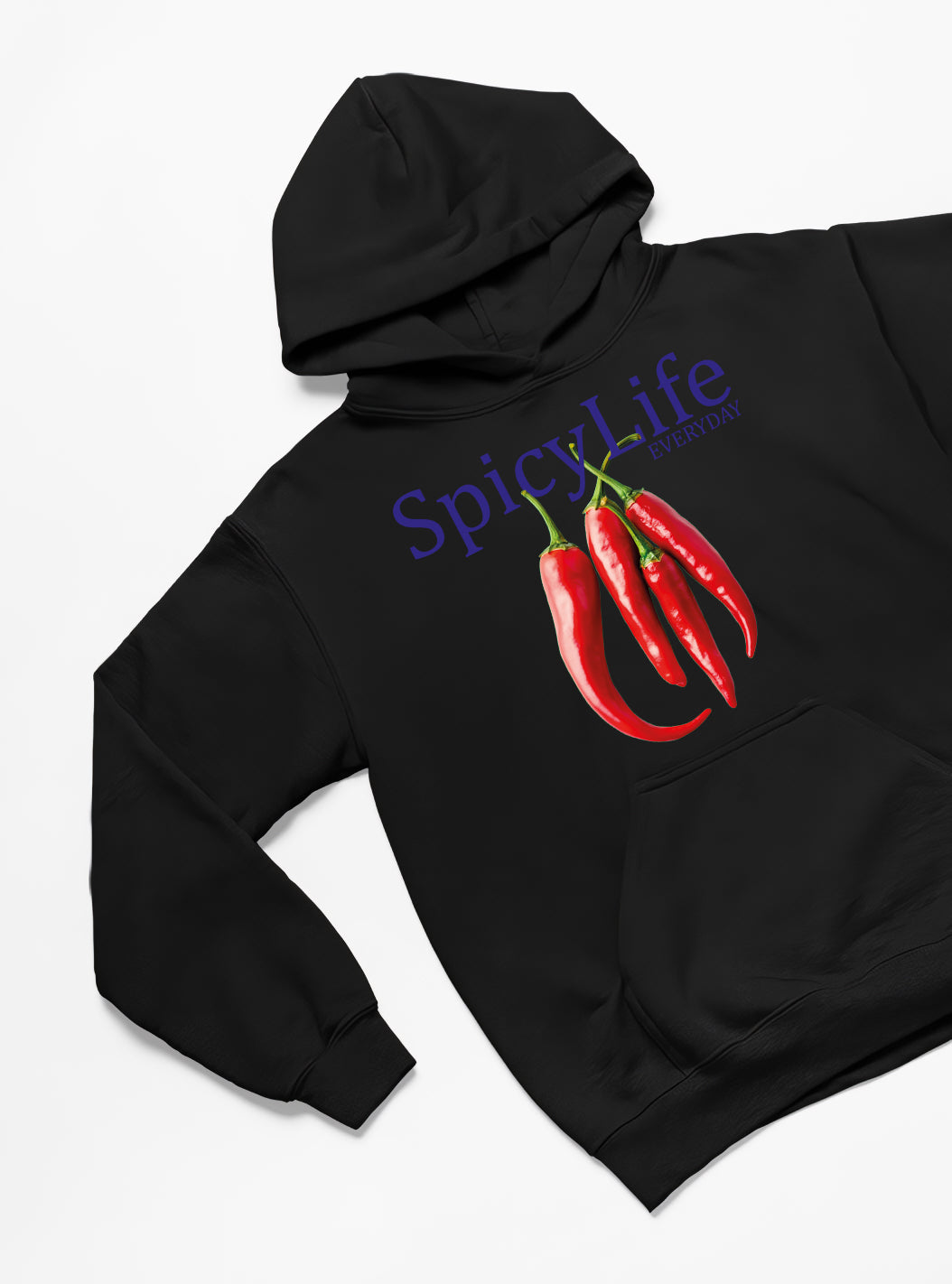 Spicy Life Hoodie – Unisex Oversize Kapüşonlu Sweatshirt, Kanguru Cepli, 3 İplik Şardonlu