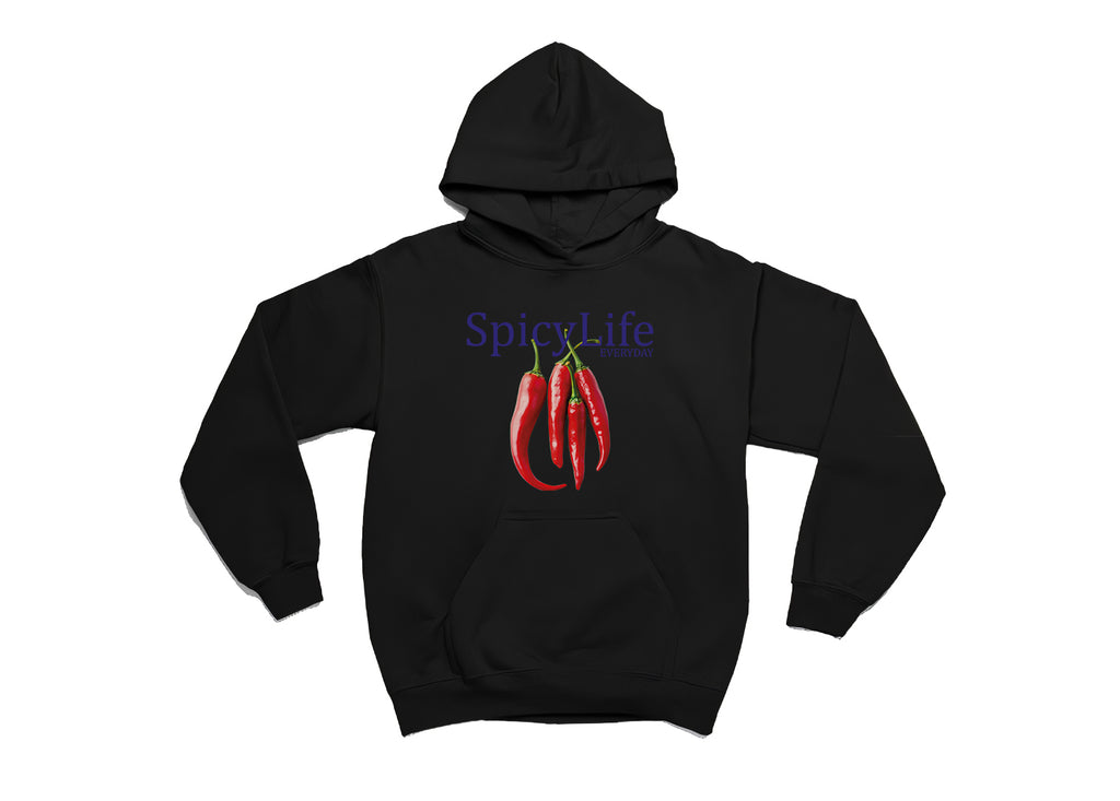 Spicy Life Hoodie – Unisex Oversize Kapüşonlu Sweatshirt, Kanguru Cepli, 3 İplik Şardonlu