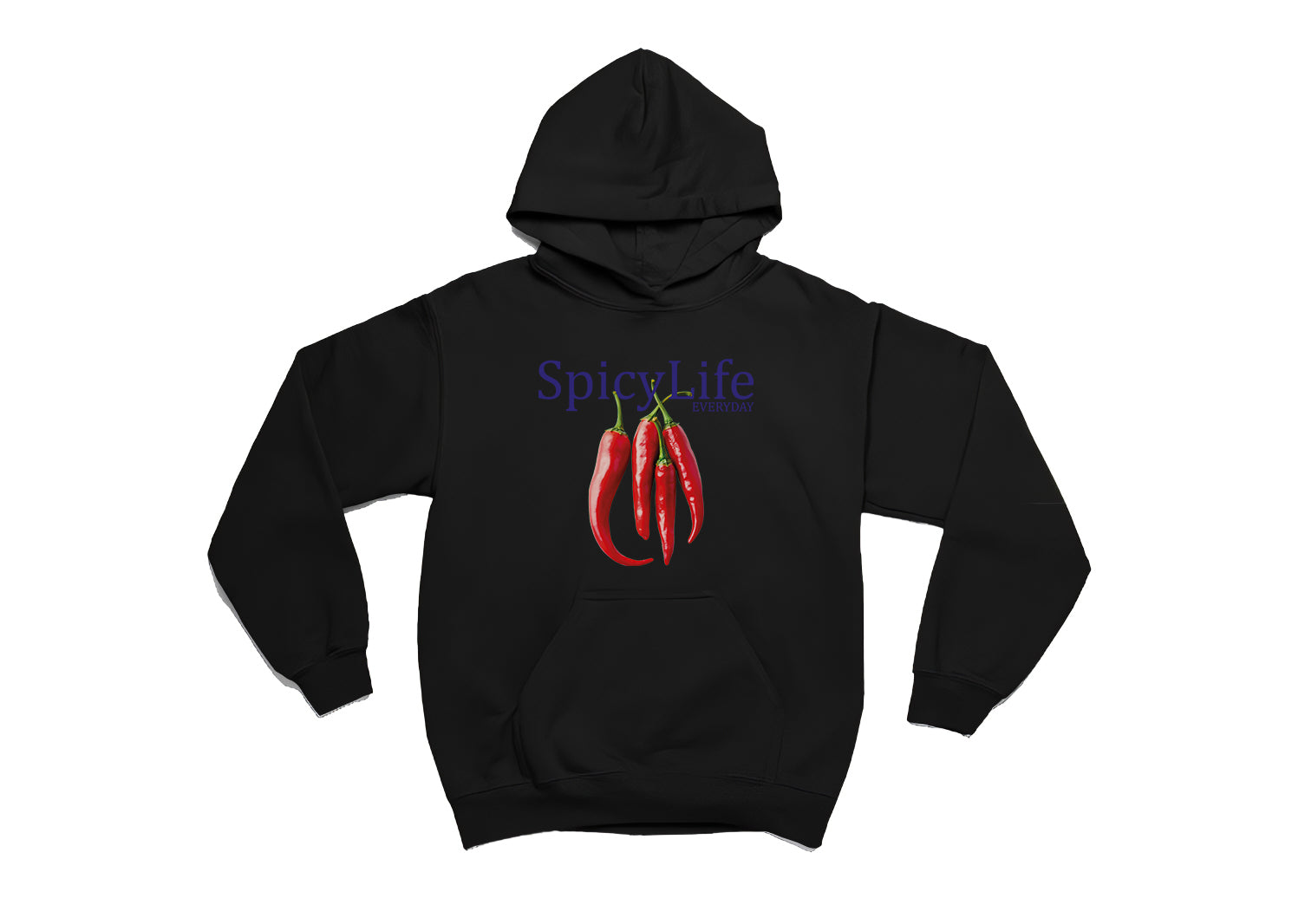 Spicy Life Hoodie – Unisex Oversize Kapüşonlu Sweatshirt, Kanguru Cepli, 3 İplik Şardonlu