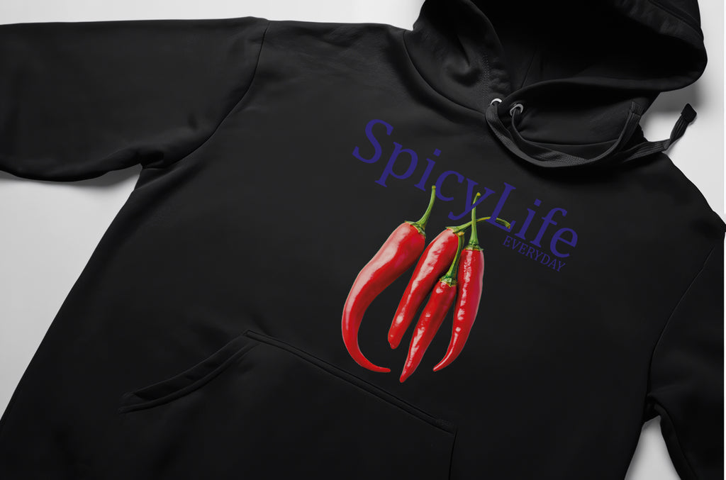Spicy Life Hoodie – Unisex Oversize Kapüşonlu Sweatshirt, Kanguru Cepli, 3 İplik Şardonlu