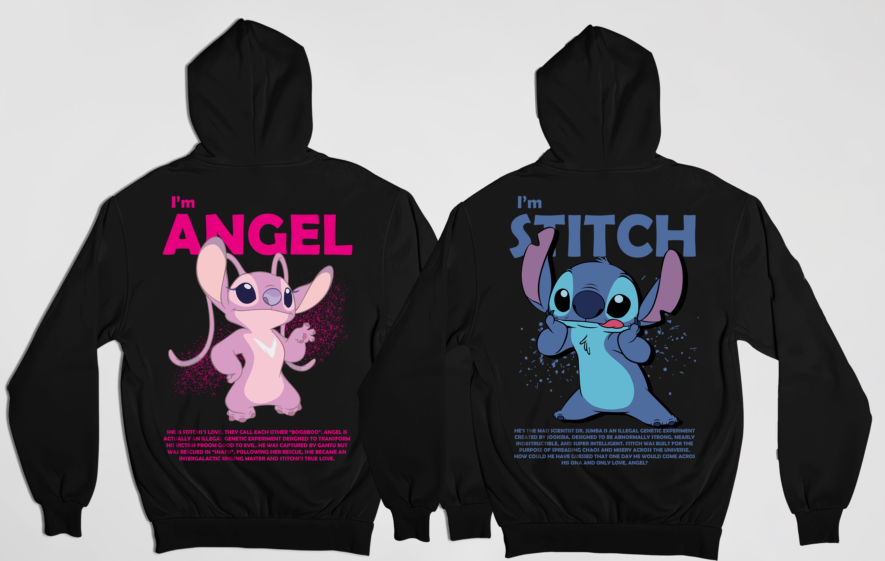 Stitch Baskılı Sevgili Kombini Sweatshirt 2 Adet