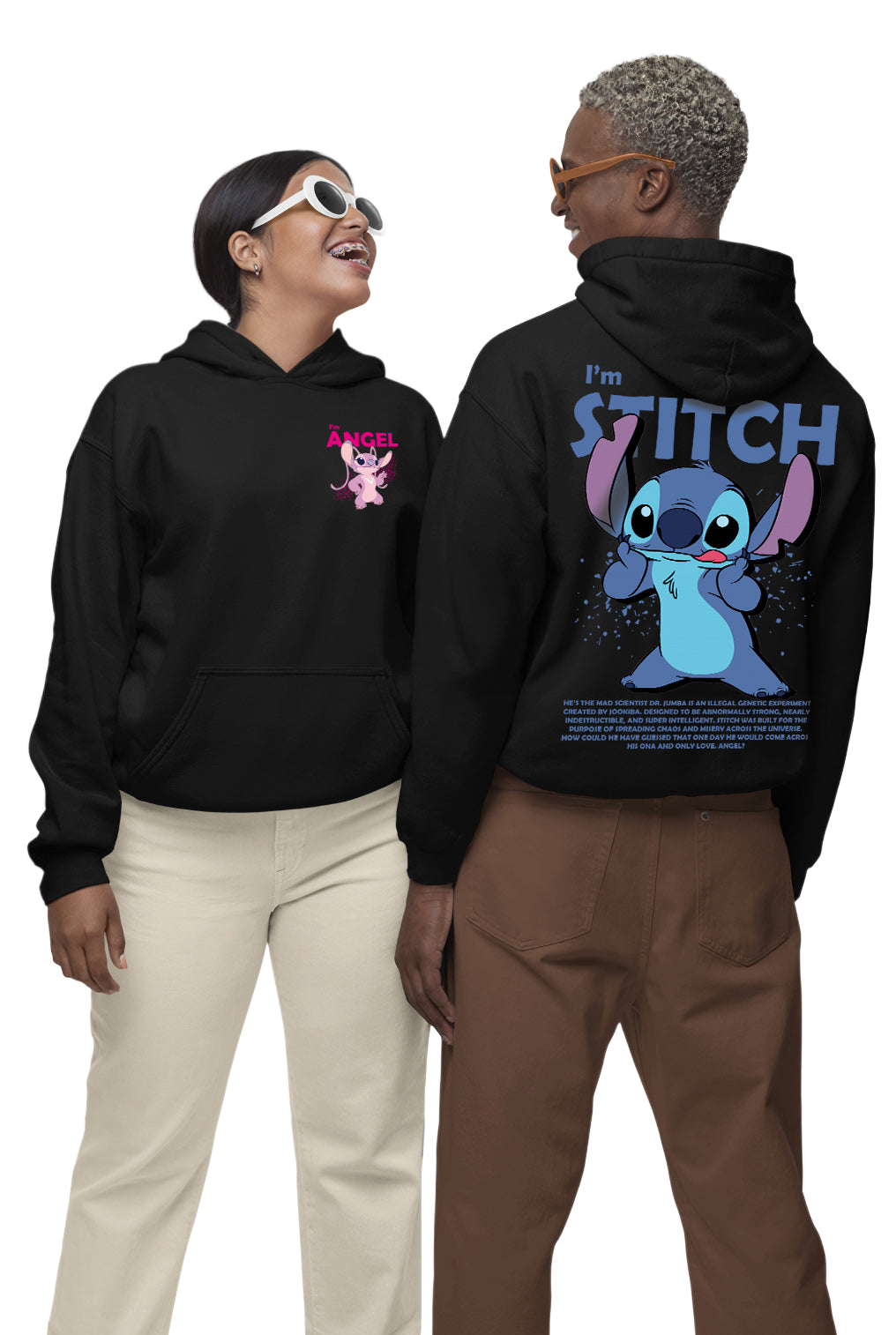 Stitch Baskılı Sevgili Kombini Sweatshirt 2 Adet