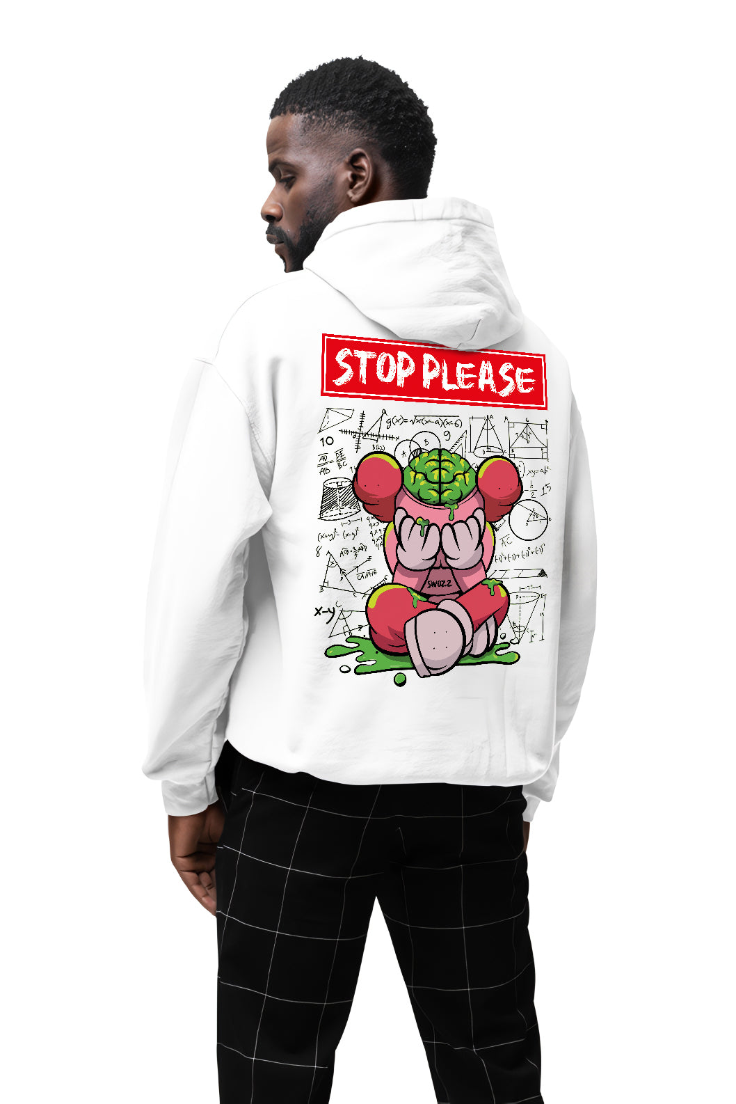 Stop Please Baskılı 3 iplik Kalın Kışlık Özel Tasarım Sweatshirt Hoodie