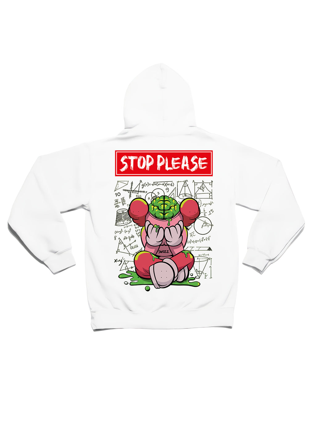 Stop Please Baskılı 3 iplik Kalın Kışlık Özel Tasarım Sweatshirt Hoodie
