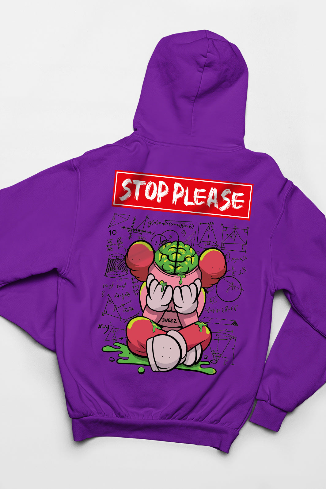 Stop Please Baskılı 3 iplik Kalın Kışlık Özel Tasarım Sweatshirt Hoodie