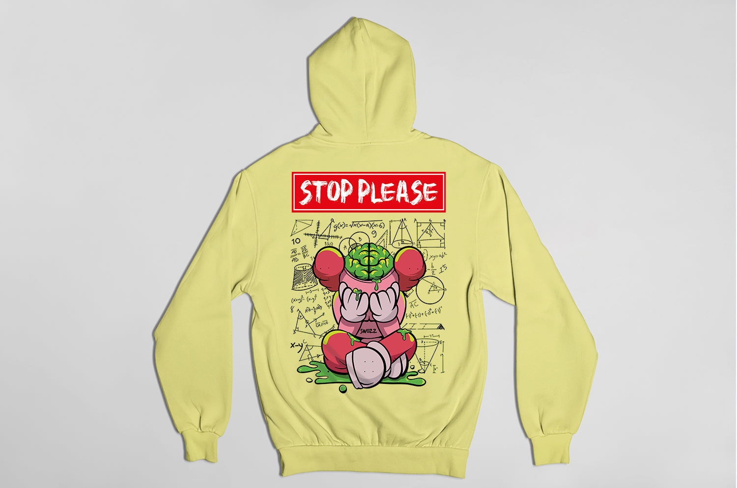 Stop Please Baskılı 3 iplik Kalın Kışlık Özel Tasarım Sweatshirt Hoodie