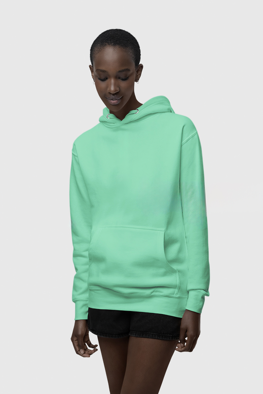 Su Yeşili  Basic Regular Fit Hoodie – Unisex, Premium 3 İplik Şardonlu Kapüşonlu Sweatshirt