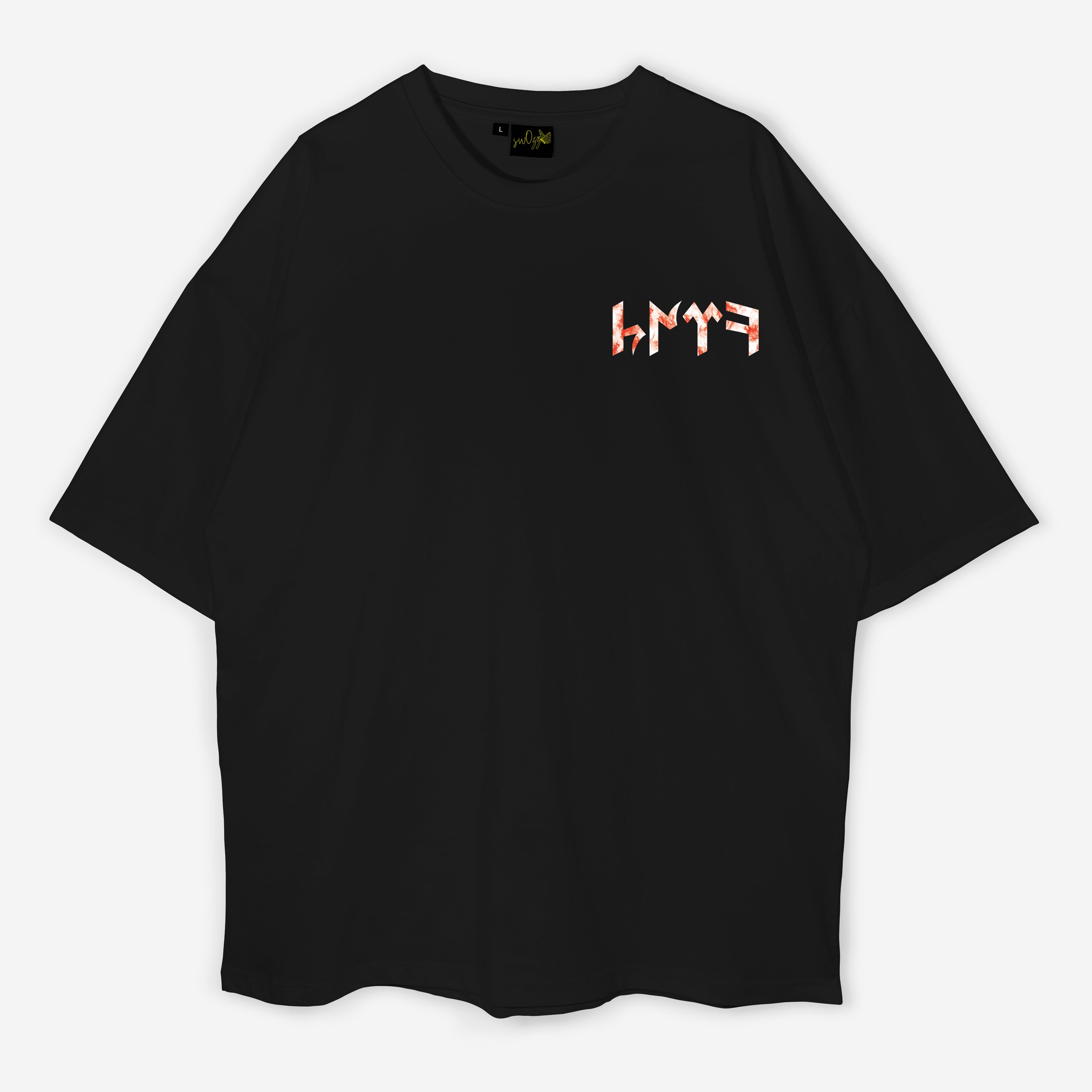 Tamga Kolajı Tasarımı Regular Fit Siyah Unisex Tişört Tamga Koleksiyonu