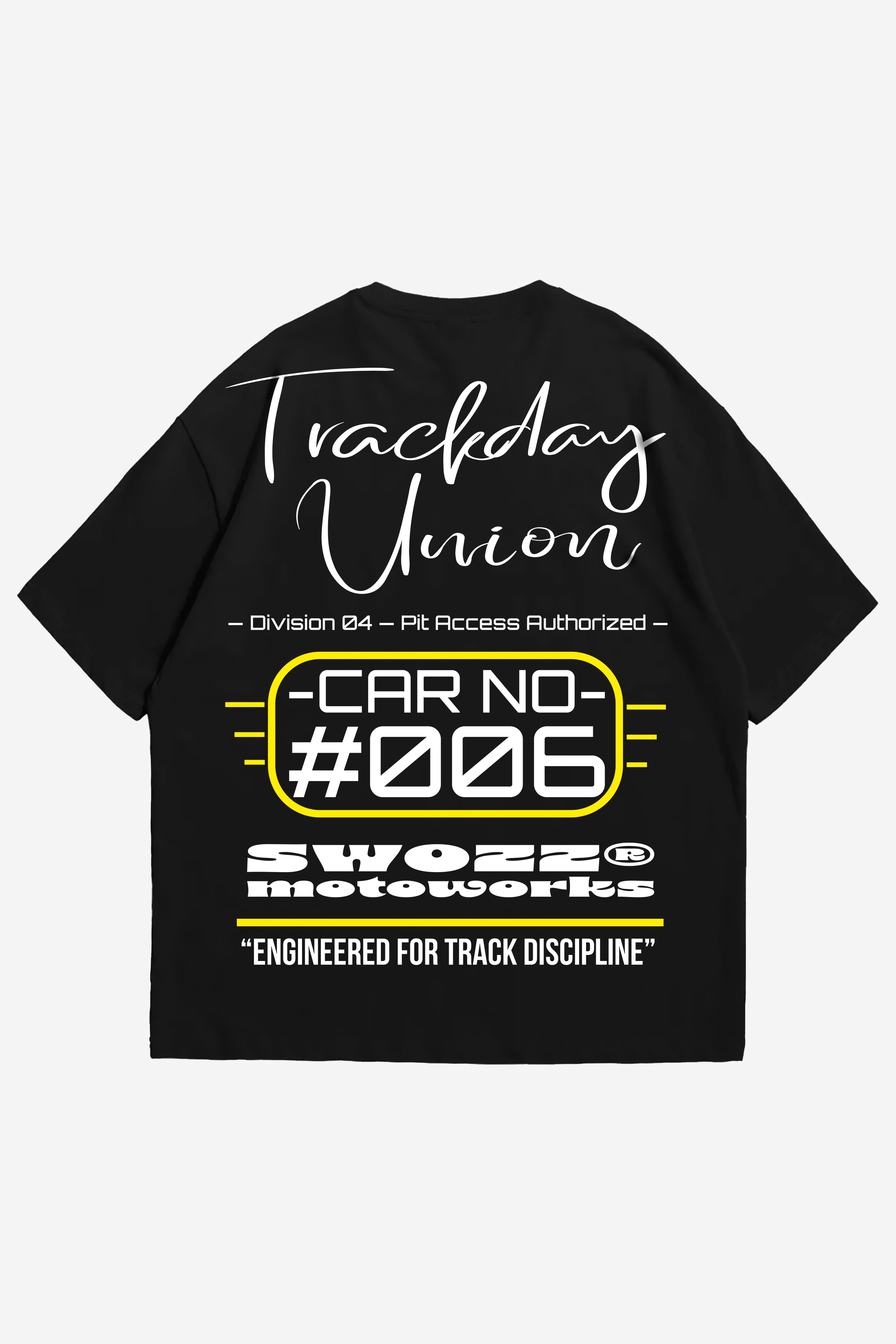 Trackday Union Tasarımı -Siyah Regular Fit Erkek Tişört  | SWOZZ SPEED & SPIRIT Koleksiyonu