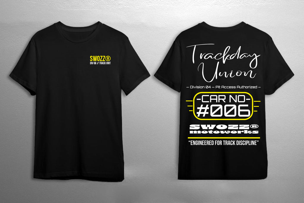 Trackday Union Tasarımı -Siyah Regular Fit Erkek Tişört  | SWOZZ SPEED & SPIRIT Koleksiyonu