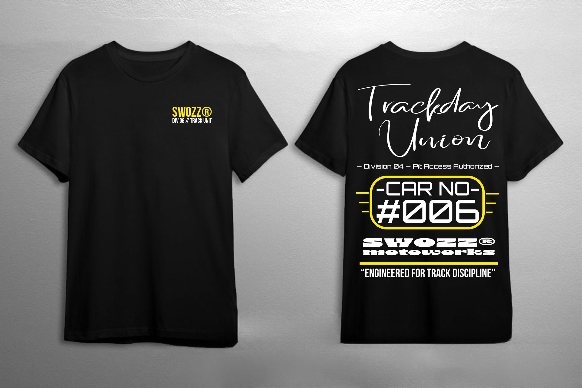 Trackday Union Tasarımı -Siyah Regular Fit Erkek Tişört  | SWOZZ SPEED & SPIRIT Koleksiyonu