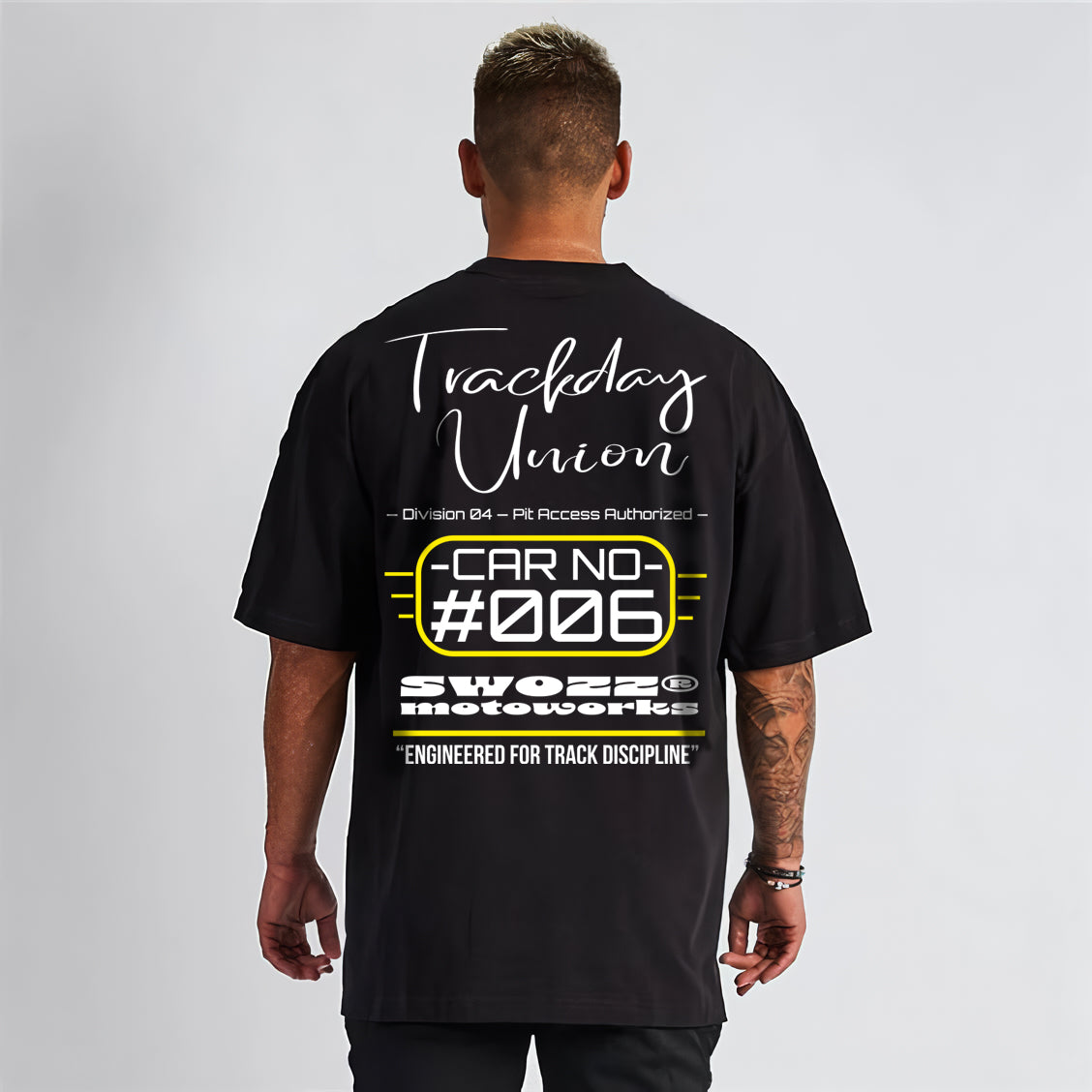 Trackday Union Tasarımı -Siyah Regular Fit Erkek Tişört  | SWOZZ SPEED & SPIRIT Koleksiyonu